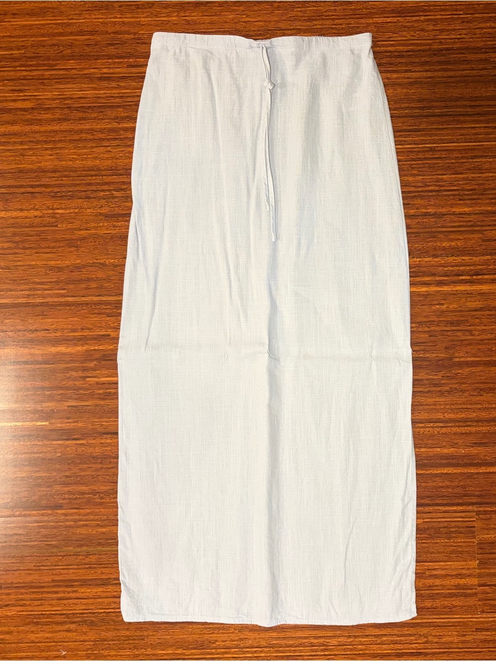 H/G Periwinkle Linen Blend Side Slit Maxi Skirt, Large Resortwear